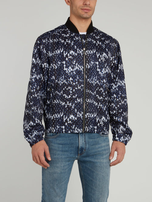 Бомбер с эффектом змеиной кожи