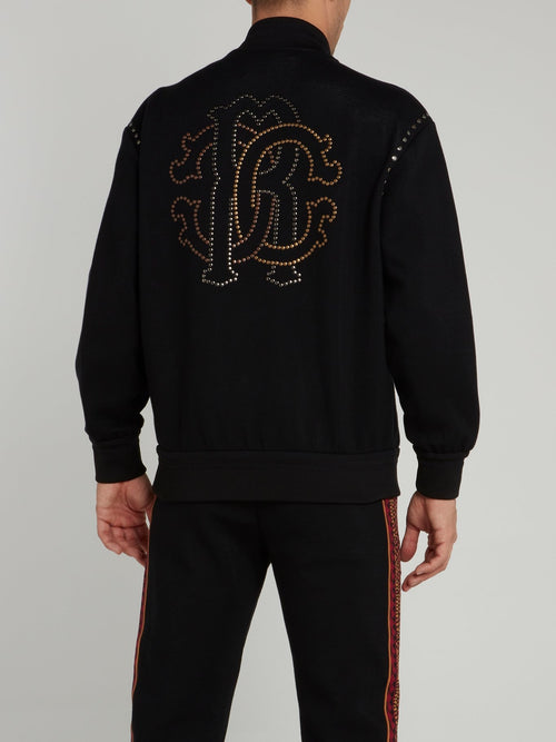 Черный трикотажный бомбер