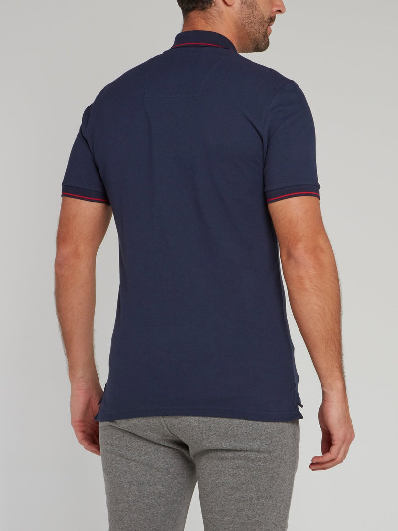 Темно-синяя рубашка поло с логотипом