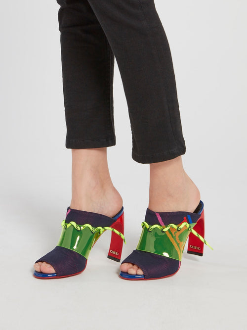 Тканевые босоножки с открытым мыском