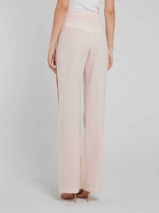 Side Button Linen Trousers