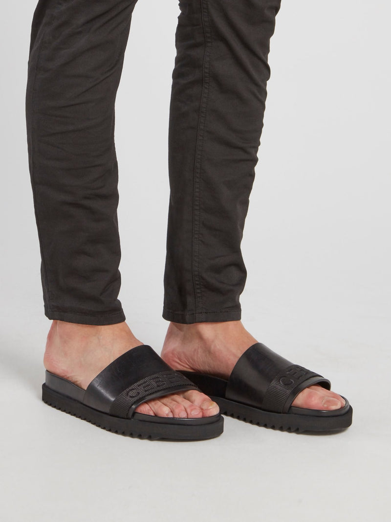 Черные сандалии с логотипом