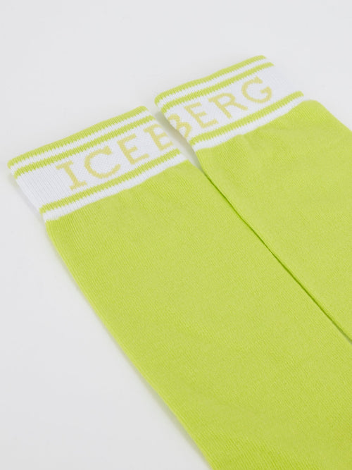 Зеленые носки с логотипом