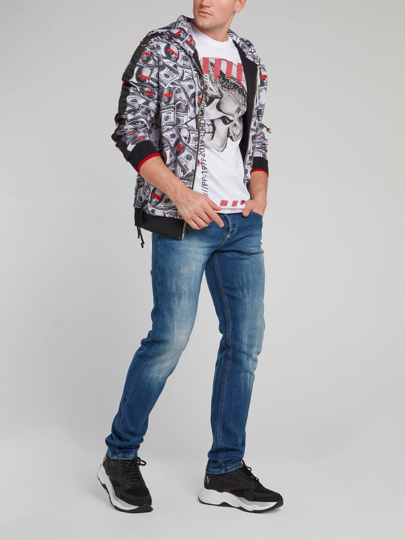 Спортивная куртка с капюшоном и принтом Dollar Skull