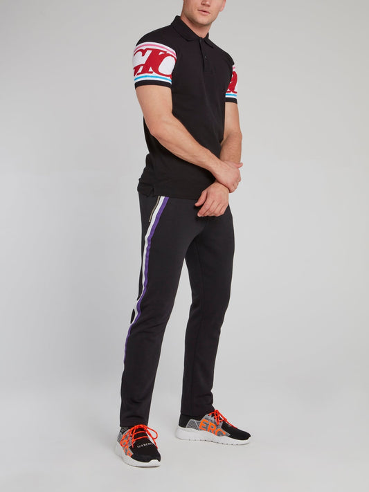 Черная рубашка поло с логотипом на спине