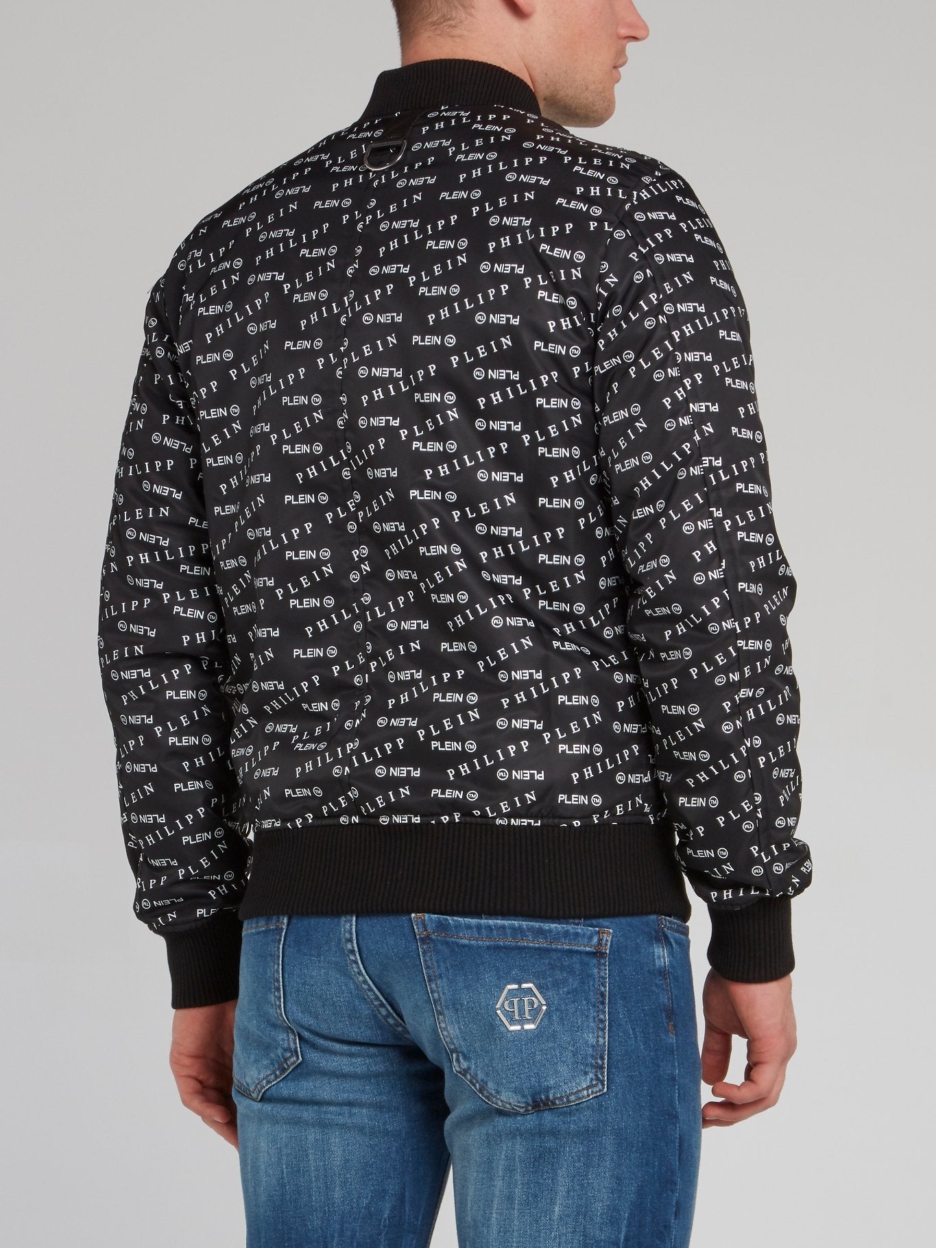 Бомбер с принтом в виде монограммы