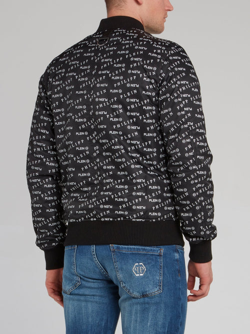 Бомбер с принтом в виде монограммы