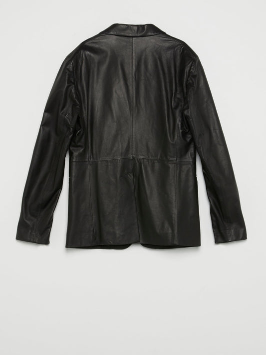 Черная кожаная куртка с мелкими стразами