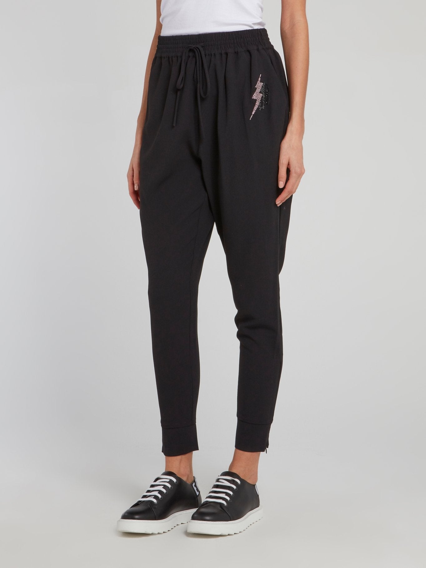 Черные брюки-алладины со стразами Jane