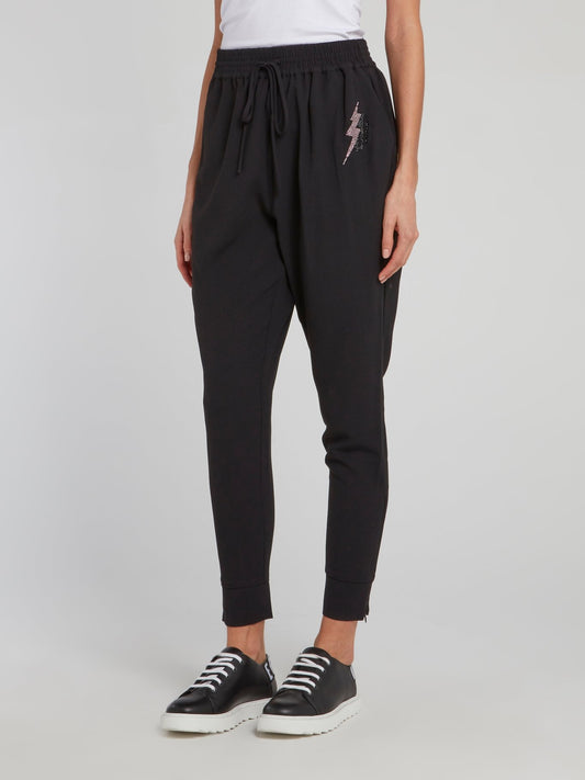 Черные брюки-алладины со стразами Jane