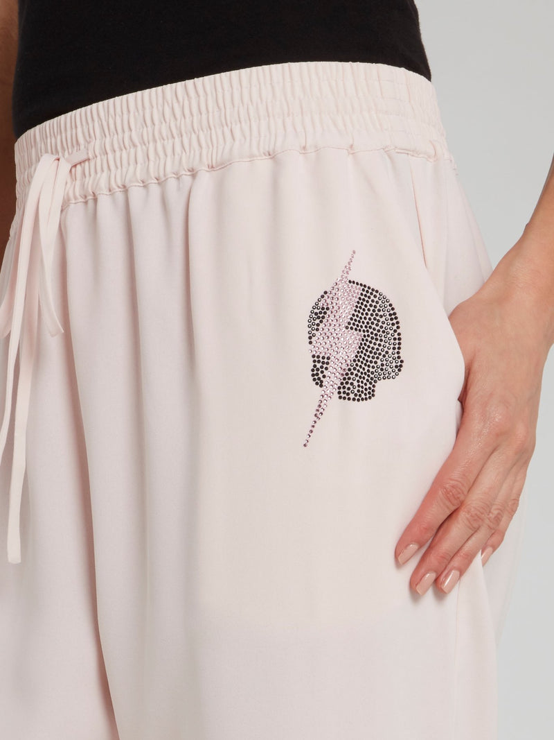 Розовые брюки-алладины со стразами Jane