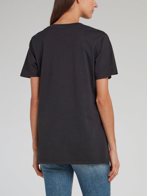 Черная футболка со стразами Giselle