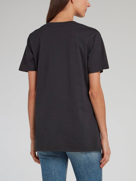 Черная футболка со стразами Giselle