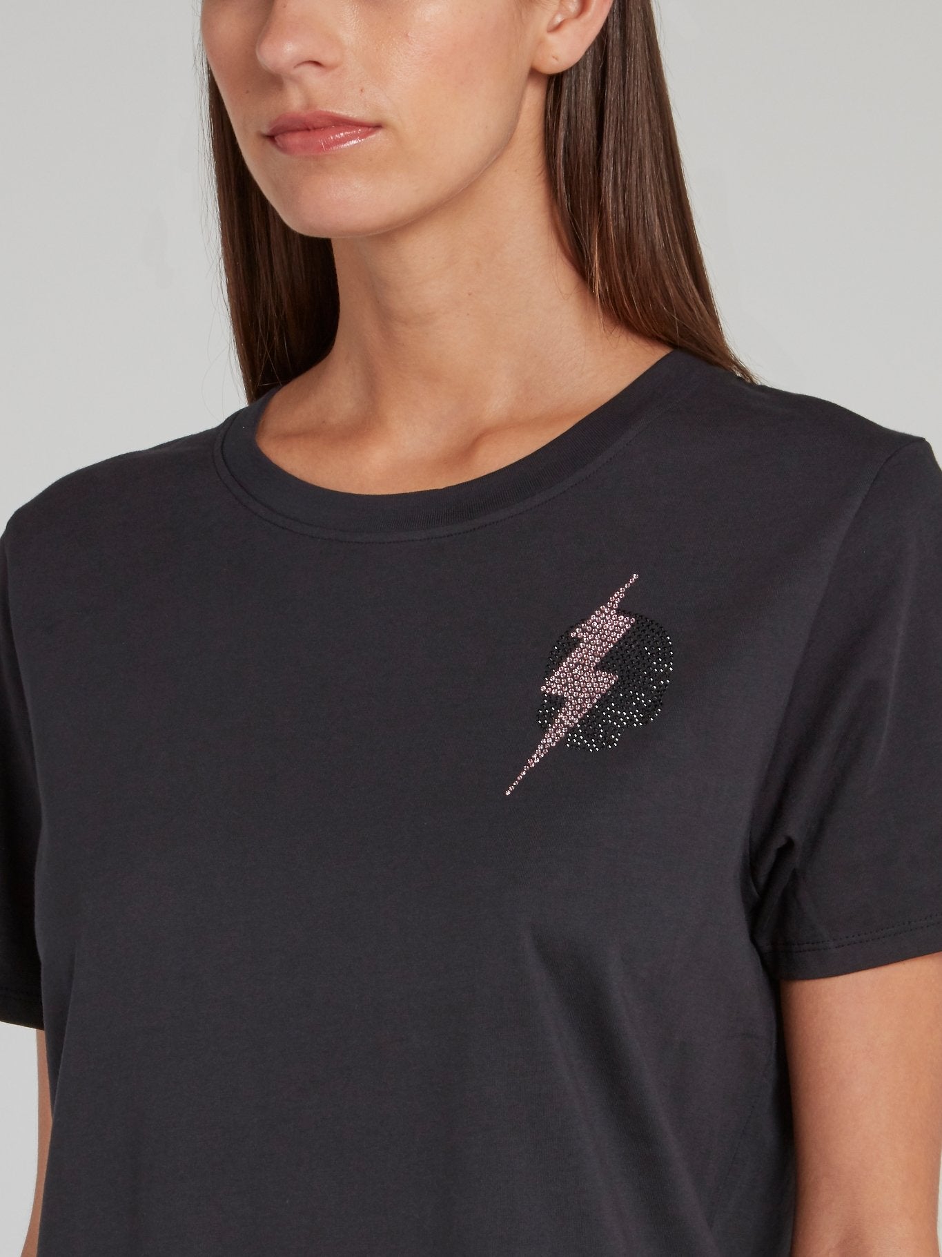 Черная футболка со стразами Giselle