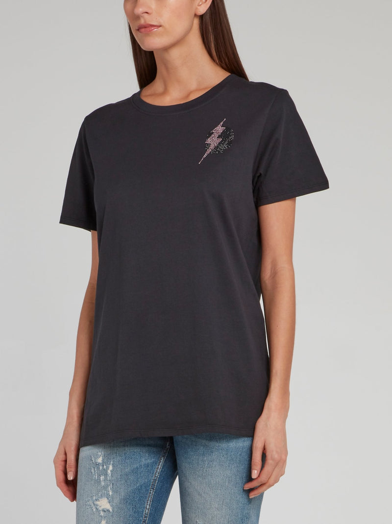 Черная футболка со стразами Giselle