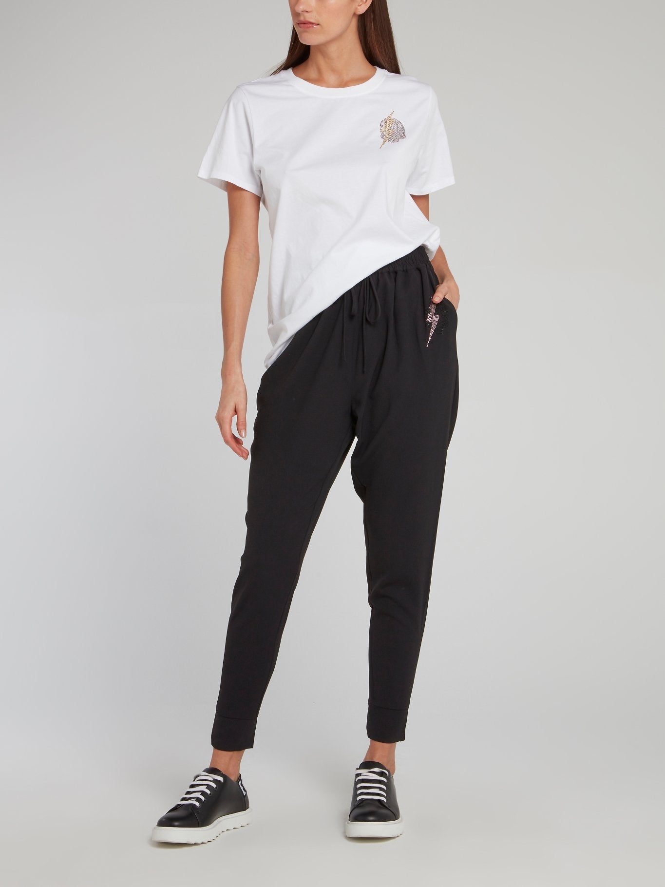 Белая футболка со стразами Giselle