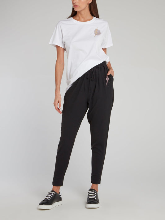 Белая футболка со стразами Giselle