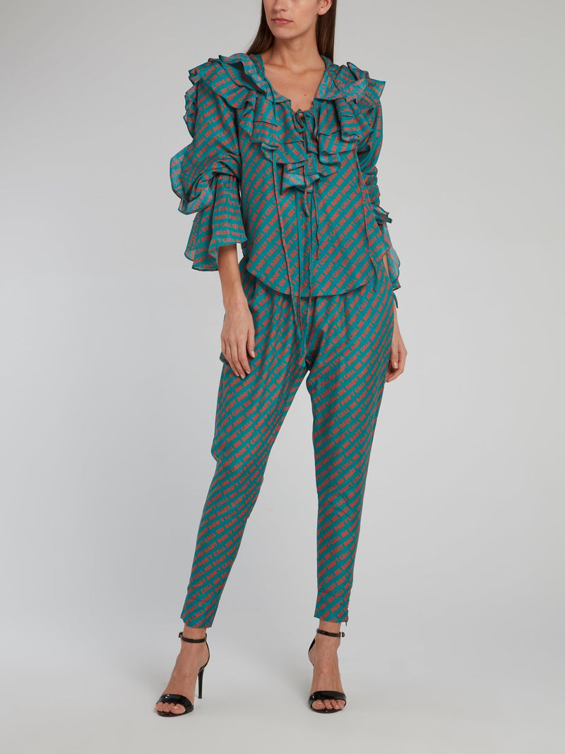 Брюки-алладины с принтом Jane