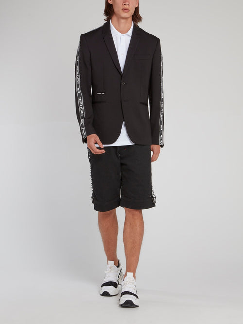 Пиджак на двух пуговицах с логотипом на рукавах