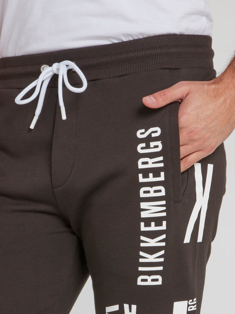 Темно-серые спортивные брюки с надписью