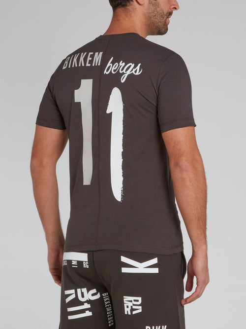 Темно-серая футболка из джерси с логотипом на спине