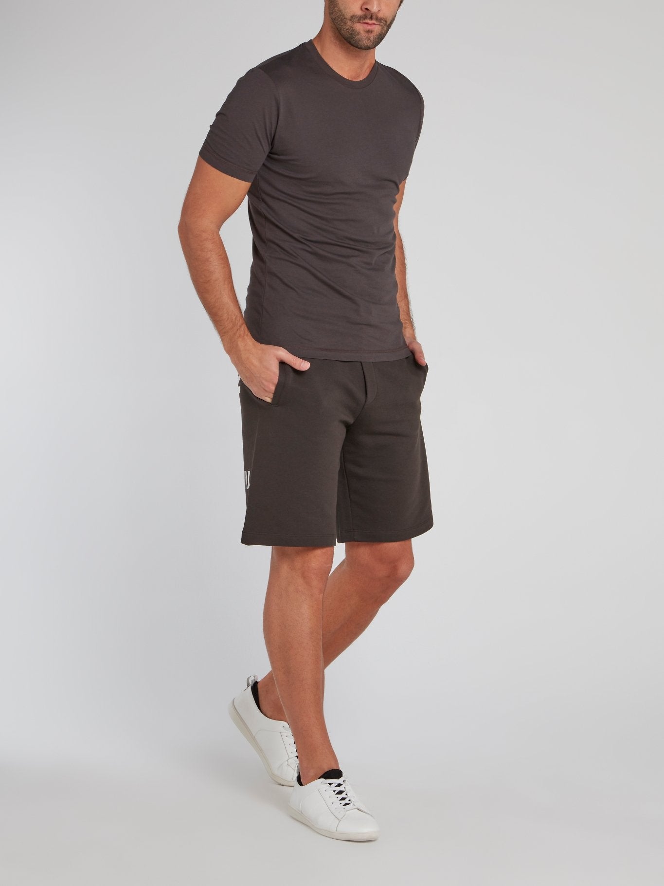 Темно-серая футболка из джерси с логотипом на спине