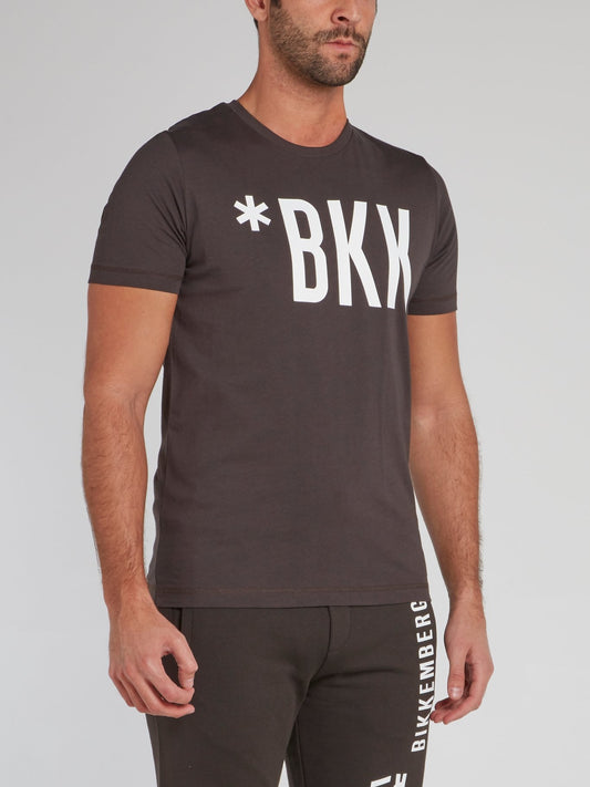 Темно-серая хлопковая футболка с надписью