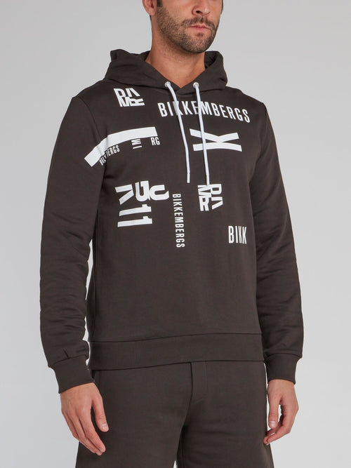 Темно-серое худи с надписью