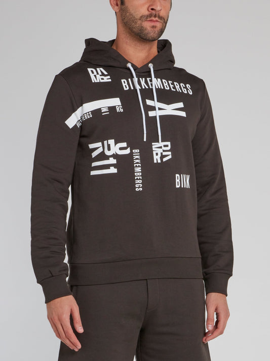 Темно-серое худи с надписью