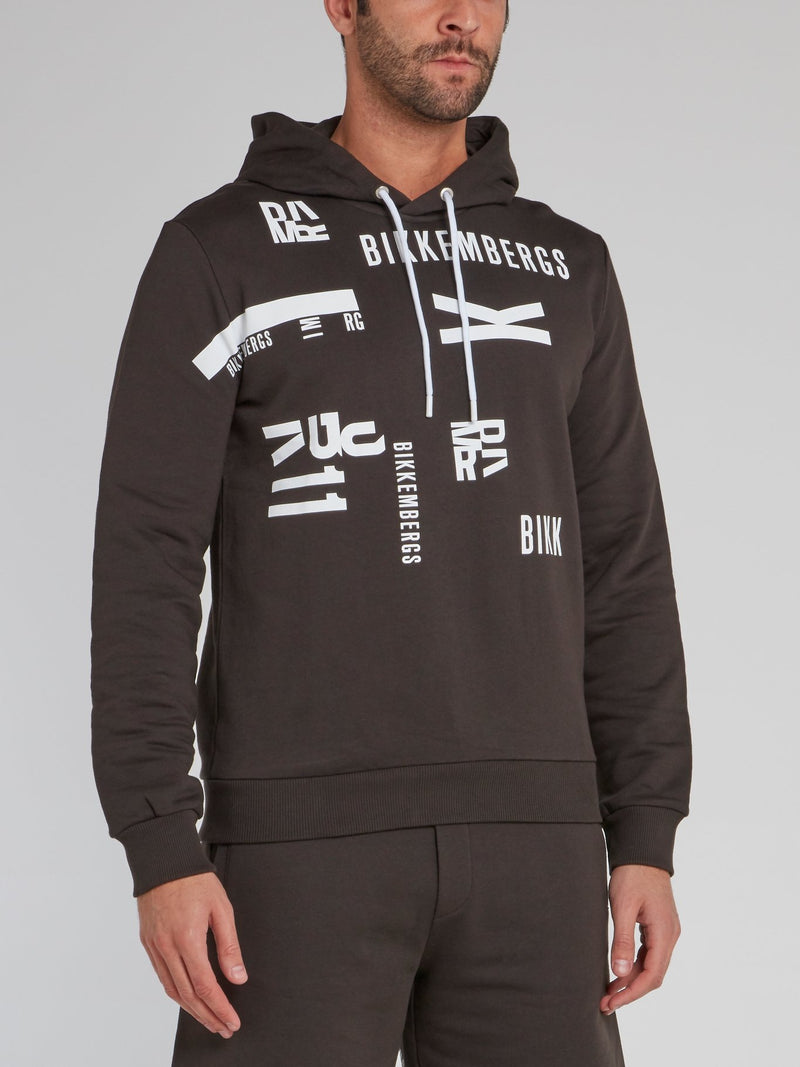 Темно-серое худи с надписью