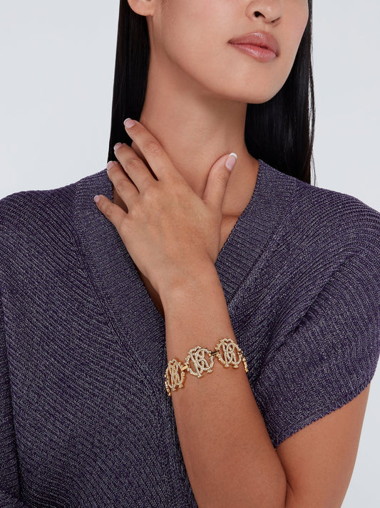 Золотой браслет-цепочка с монограммой