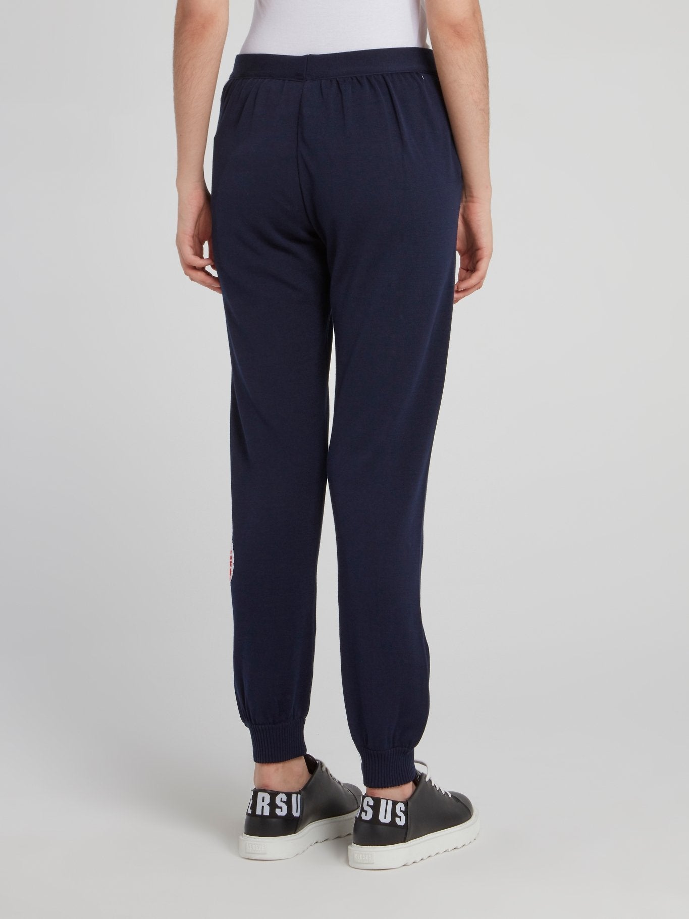 Темно-синие трикотажные брюки с логотипом