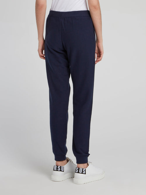 Темно-синие спортивные брюки с логотипом