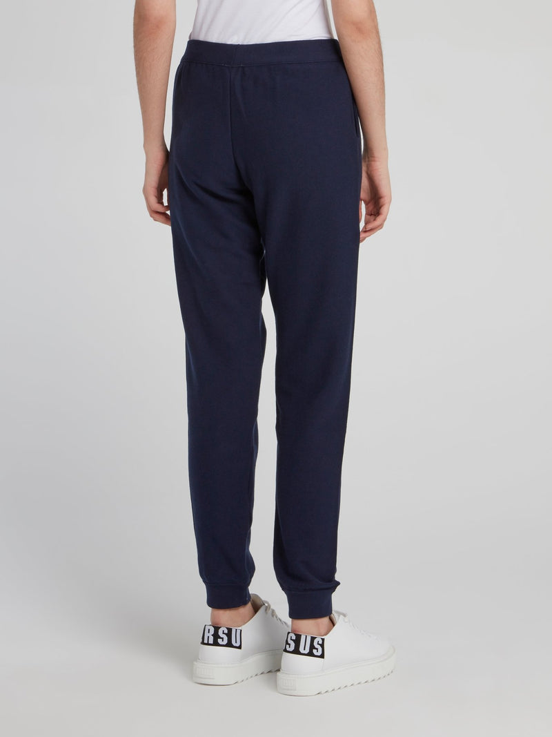Темно-синие спортивные брюки с логотипом