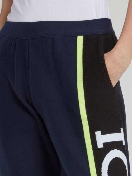 Темно-синие спортивные брюки с логотипом