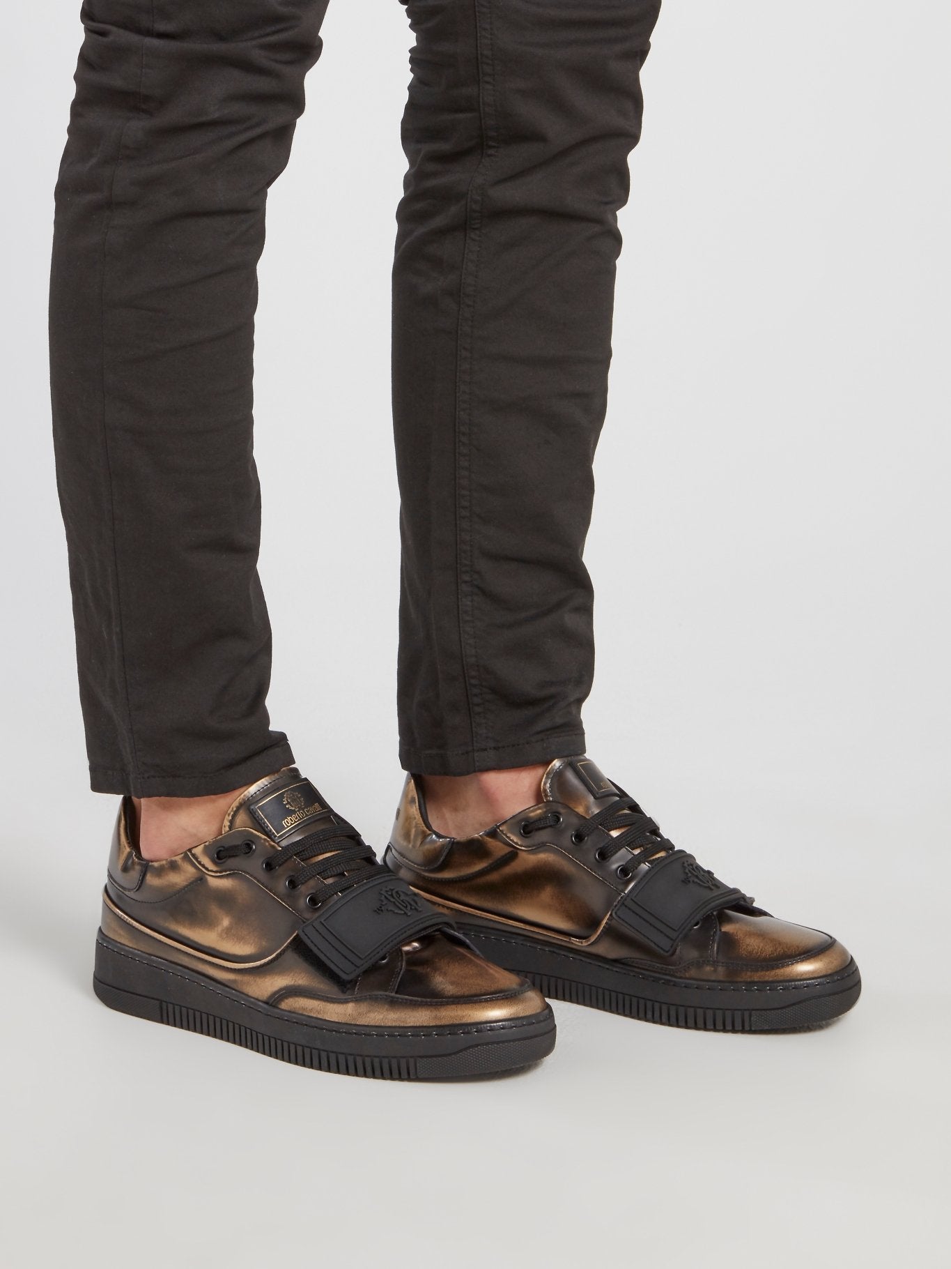 Кожаные кроссовки с эффектом потертости