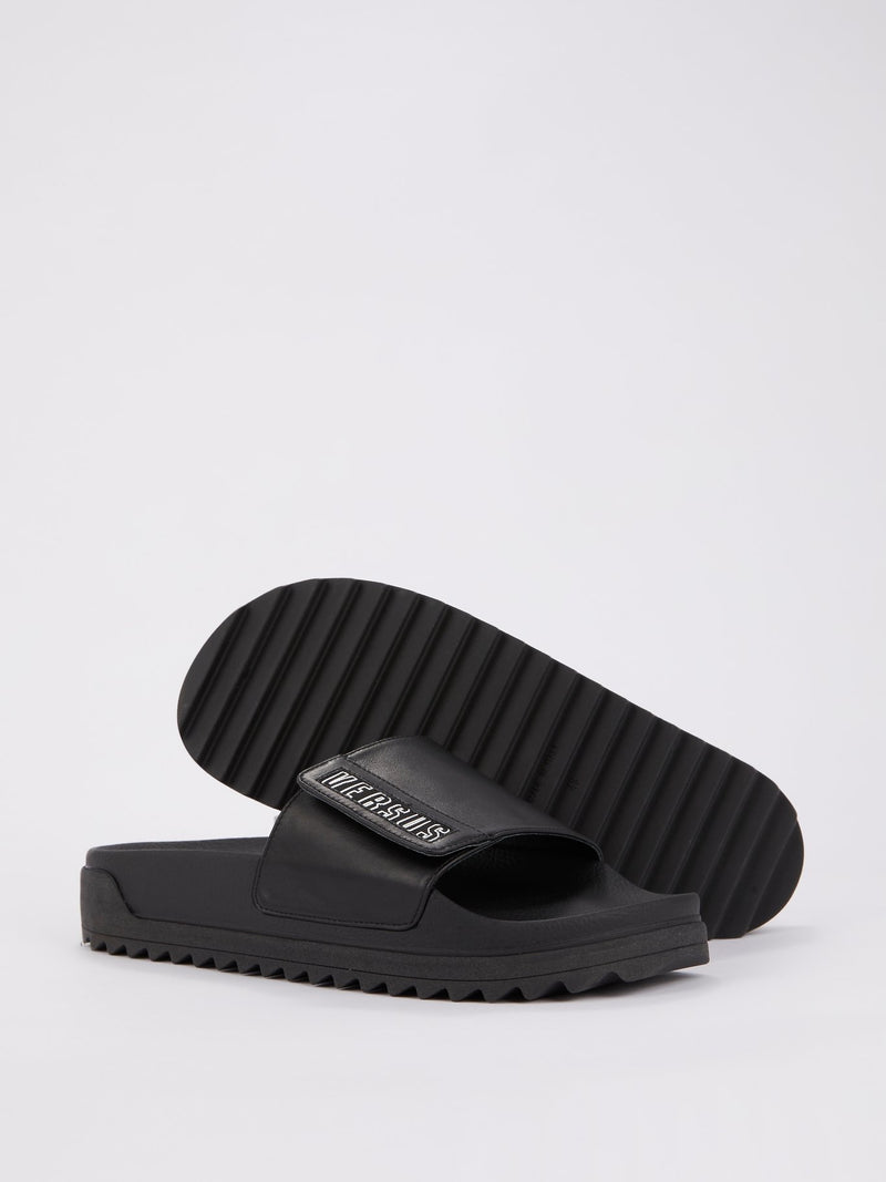 Черные шлепанцы с регулируемым ремешком Ciabattina