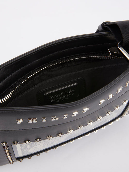 Черная сумка через плечо с долларом