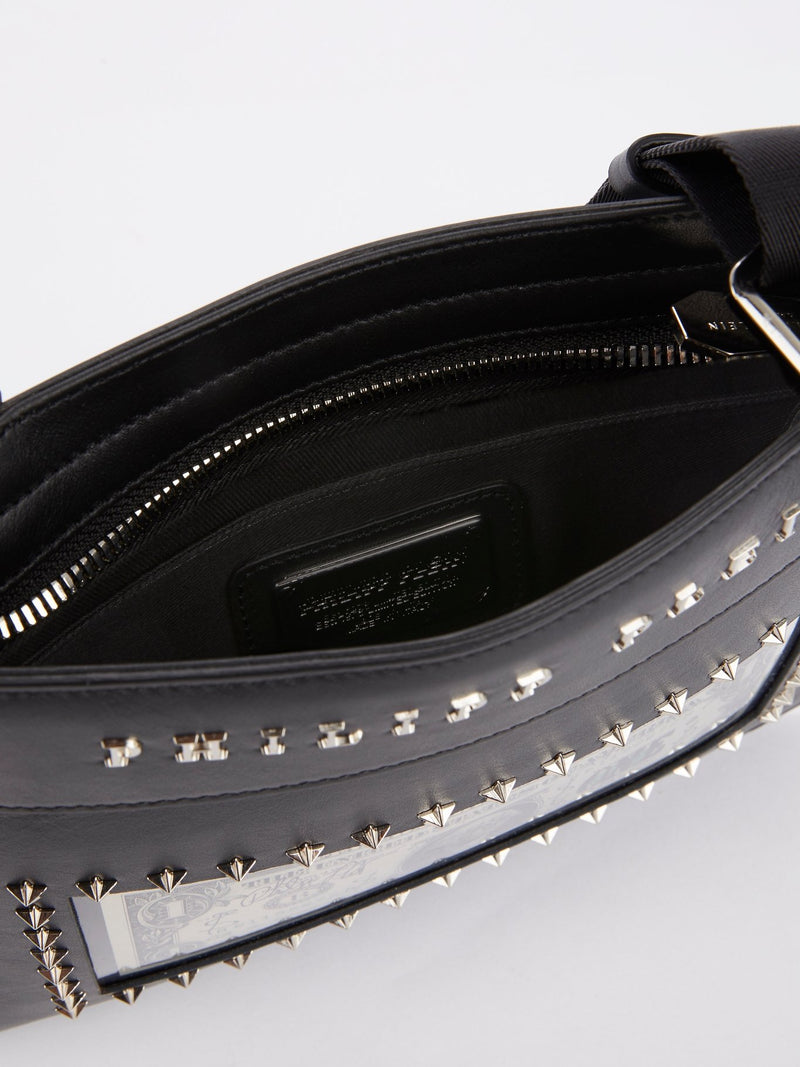 Черная сумка через плечо с долларом