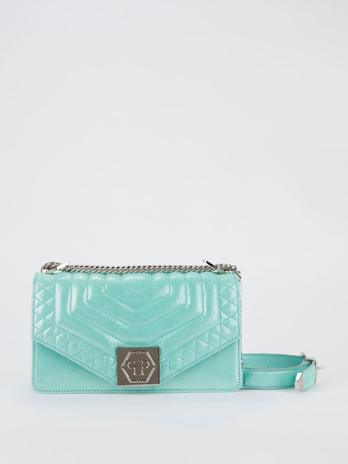 Стеганая кожаная сумка на плечо