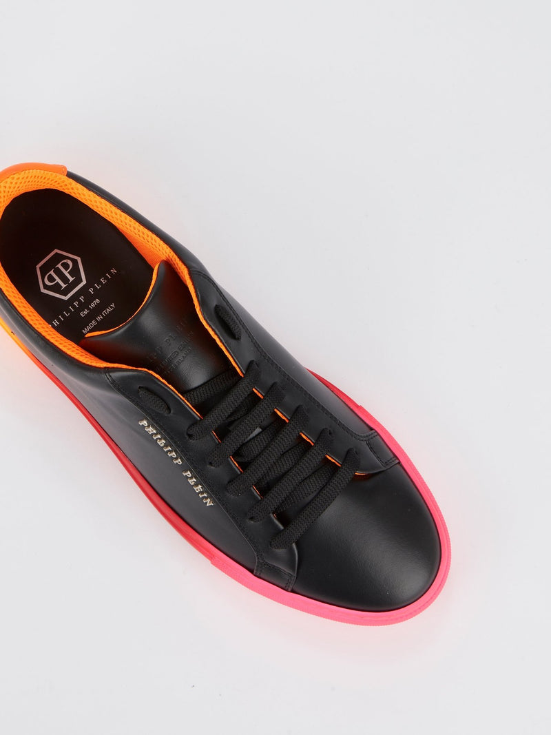 Кожаные кроссовки с цветными вставками