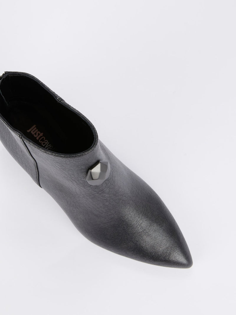 Черные полусапожки с декором в виде головы змеи