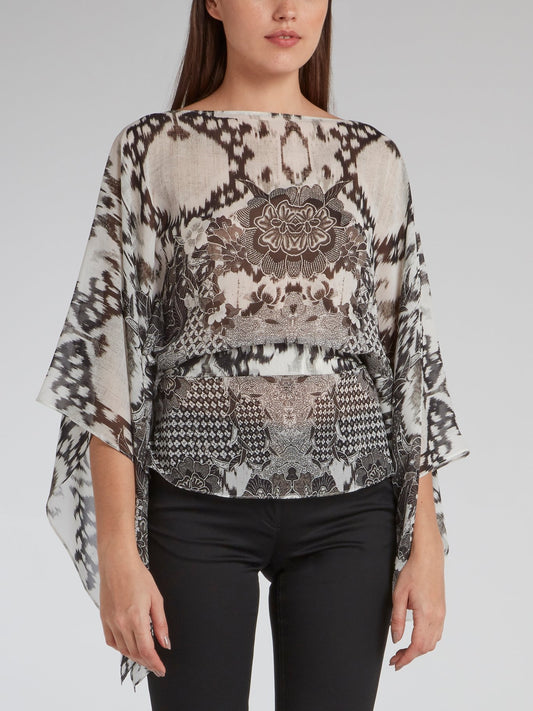 Серая короткая туника с вырезом лодочка