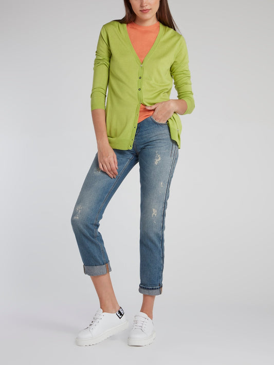 Коралловая футболка из трикотажа