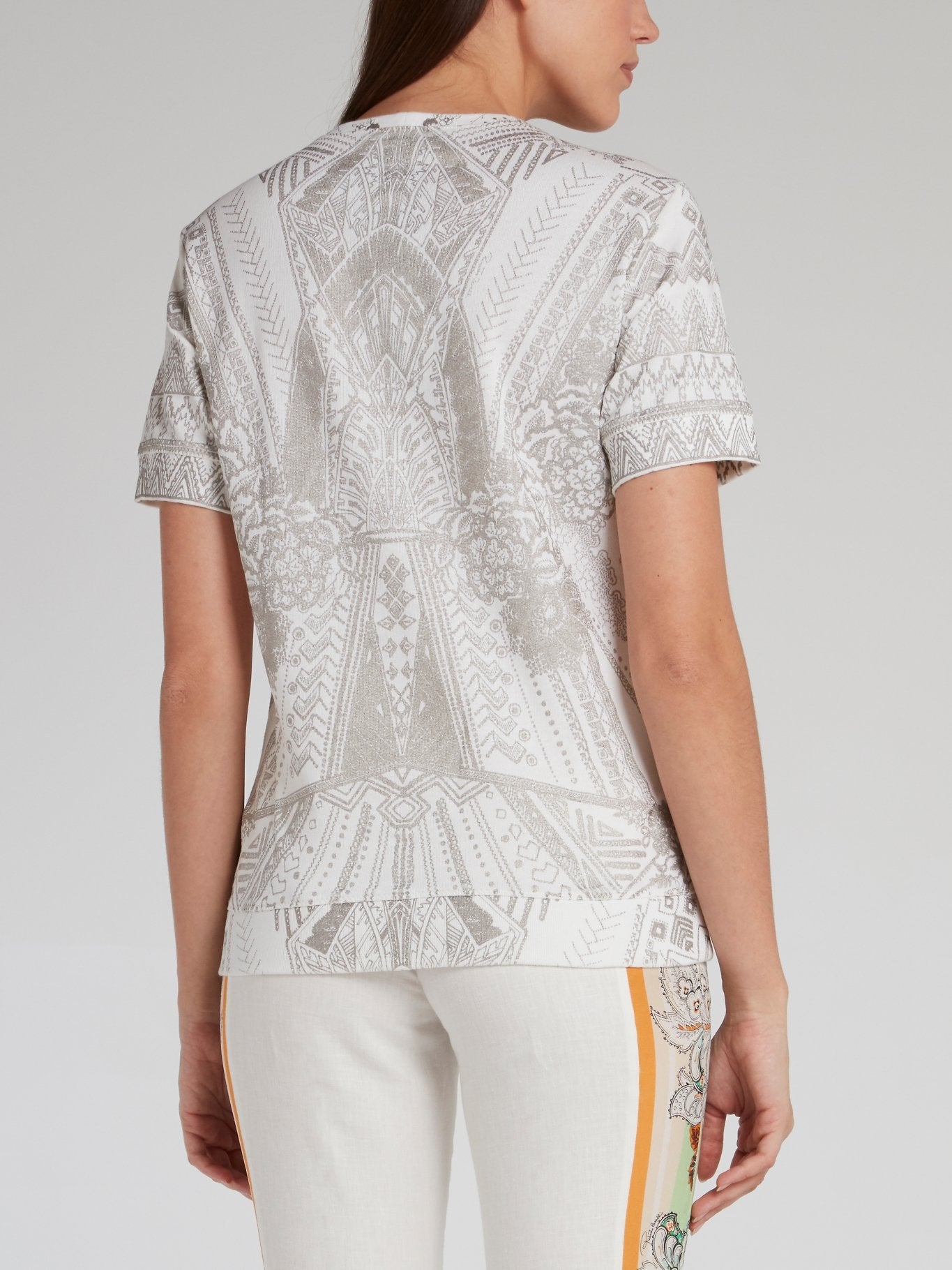 Серая футболка с жаккардовым принтом