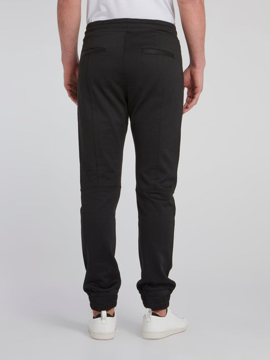 Black Panelled Active Pants