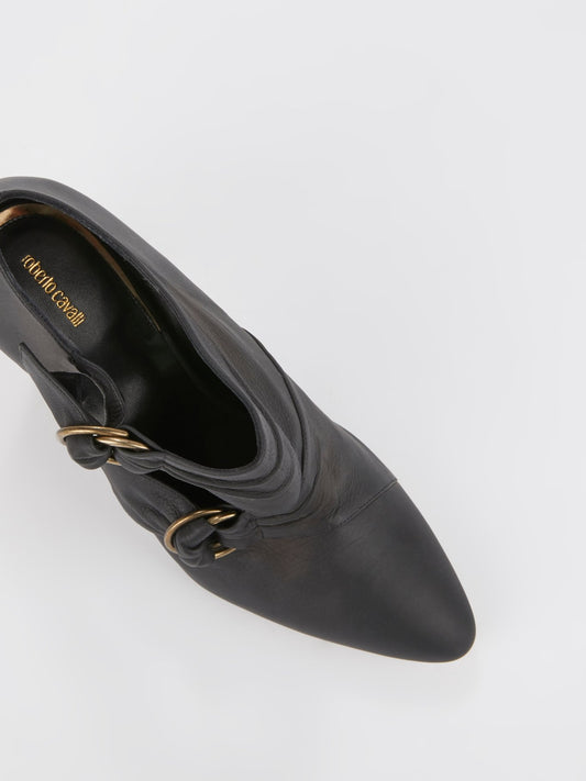 Черные ботильоны с ремешками