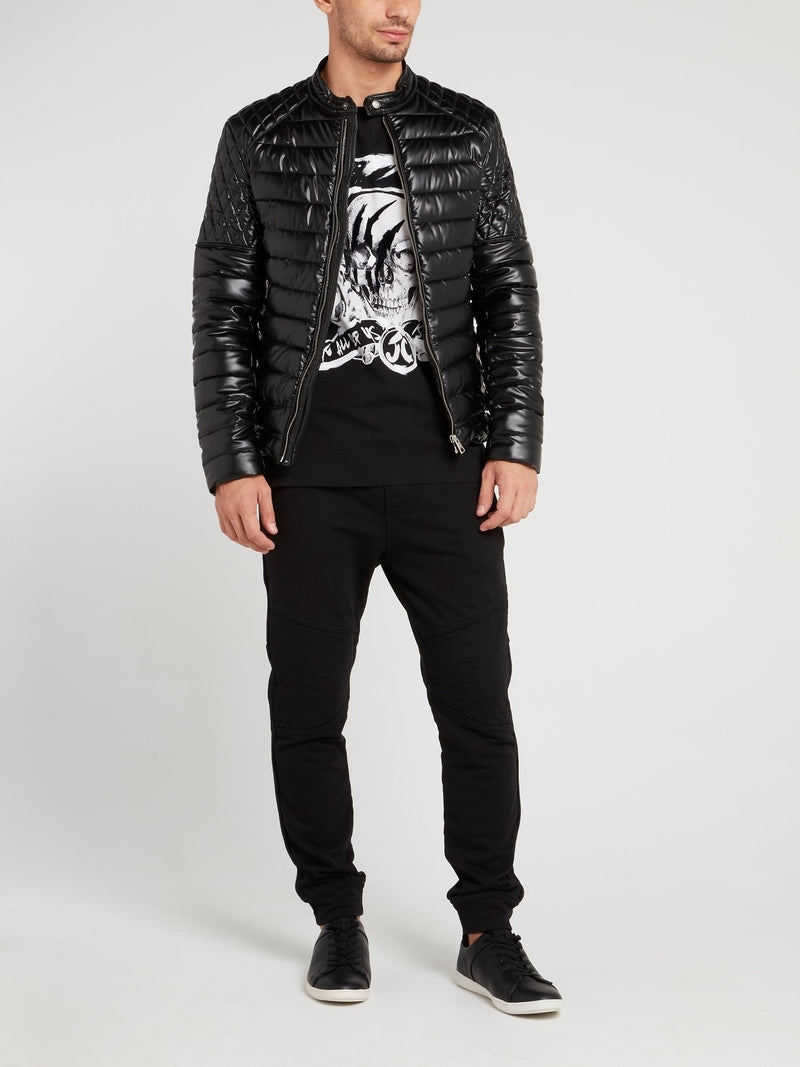 Черные хлопковые спортивные брюки на шнуровке