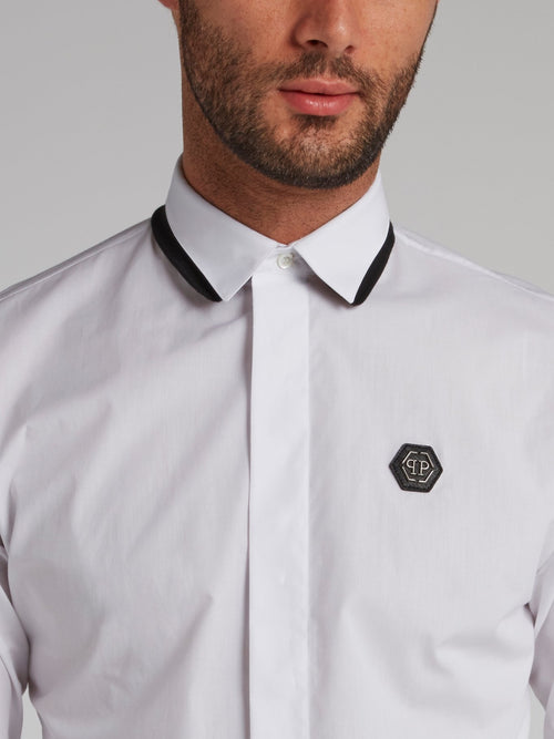 White Rear Statement Shirt