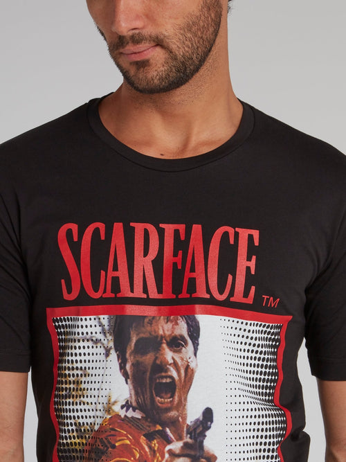 Black Scarface Graphic Print T-Shirt